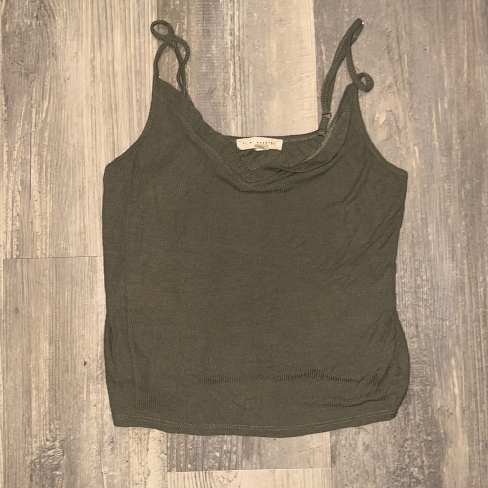 Hunter green tank-crop top
